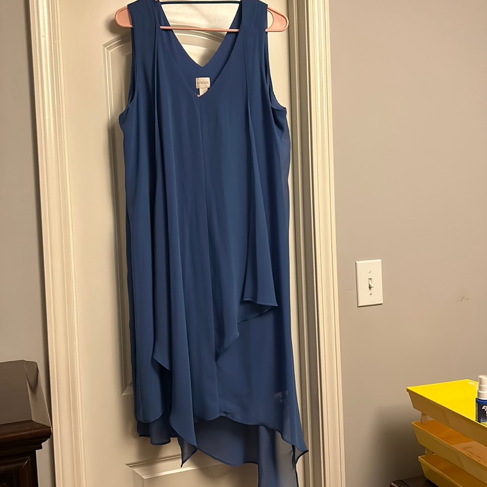 Sleeveless blue dress by chico’s size L